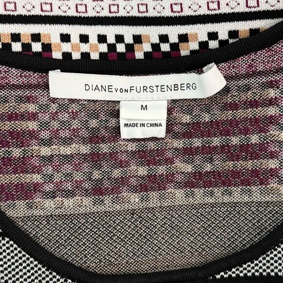 Diane Von Furstenberg DVF ELEANOR Jacquard A Line Dress Banded Dot - Women’s US - Picture 7 of 12